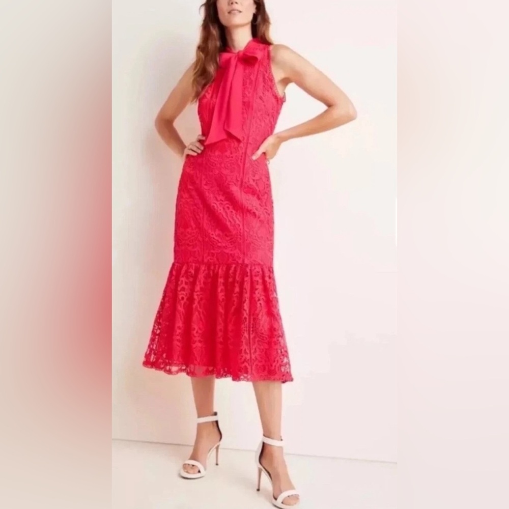 monique lhuillier Red Lace dress 8